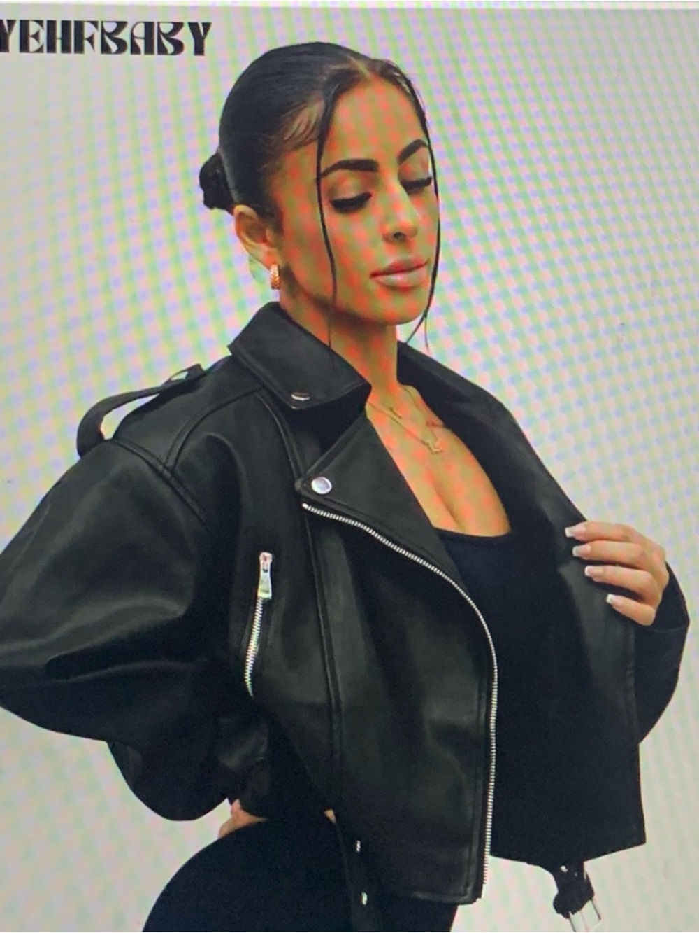 Black Leather Moto Jacket for Women
